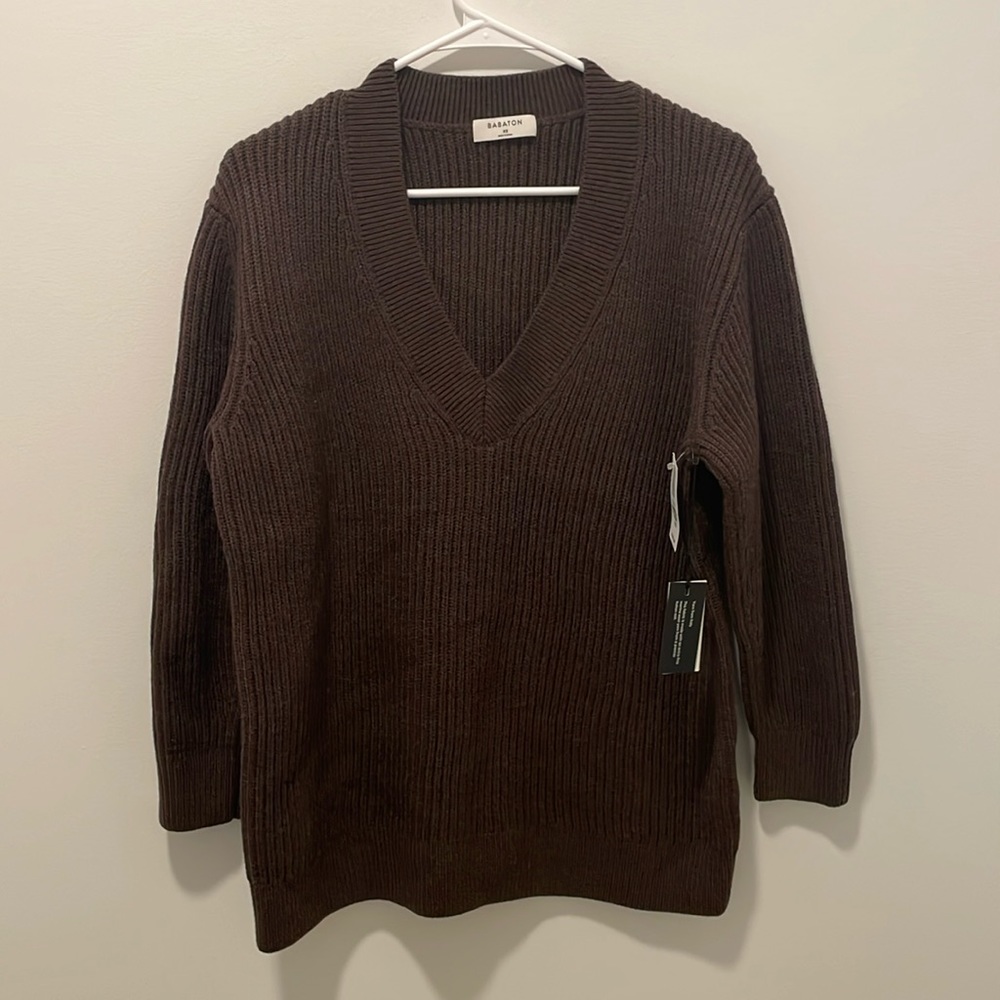 Aritzia Babaton Roger Sweater Rich Mocha Brown